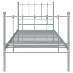 Cadre de lit sans matelas gris métal 90x200 cm 
