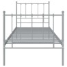 Cadre de lit sans matelas gris métal 90x200 cm 