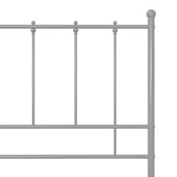 Cadre de lit sans matelas gris métal 90x200 cm 