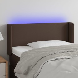 Tête de lit à LED Marron 83x16x78/88 cm Similicuir 