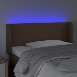 Tête de lit à LED Marron 83x16x78/88 cm Similicuir 