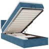 Cadre de lit ottoman avec matelas bleu foncé 90x190 cm velours 