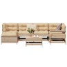 Salon de jardin 7 pcs bois de pin massif 