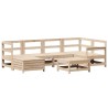 Salon de jardin 7 pcs bois de pin massif 