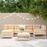 Salon de jardin 7 pcs bois de pin massif 