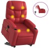 Fauteuil inclinable de massage électrique rouge similicuir 