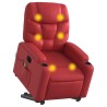 Fauteuil inclinable de massage électrique rouge similicuir 