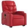 Fauteuil inclinable de massage électrique rouge similicuir 