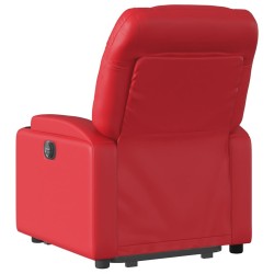 Fauteuil inclinable de massage électrique rouge similicuir 