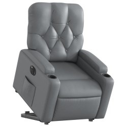 Fauteuil inclinable électrique gris similicuir 
