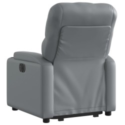 Fauteuil inclinable électrique gris similicuir 