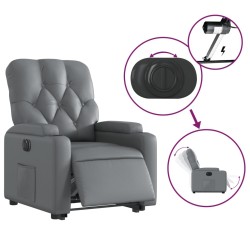 Fauteuil inclinable électrique gris similicuir 