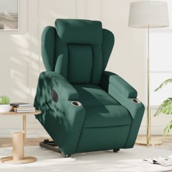 Fauteuil inclinable électrique vert foncé tissu 