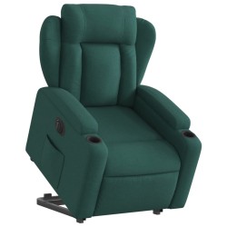 Fauteuil inclinable électrique vert foncé tissu 