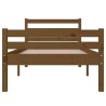 Cadre de lit sans matelas marron miel bois massif 75x190 cm 