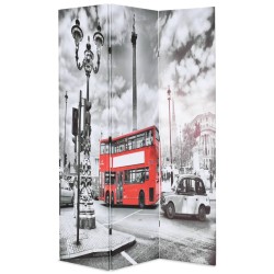 Cloison de séparation 120 x 170 cm Bus londonien Noir et blanc 