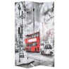Cloison de séparation 120 x 170 cm Bus londonien Noir et blanc 