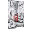 Cloison de séparation 120 x 170 cm Bus londonien Noir et blanc 