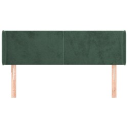 Tête de lit avec oreilles Vert foncé 147x16x78/88 cm Velours 