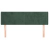 Tête de lit avec oreilles Vert foncé 147x16x78/88 cm Velours 
