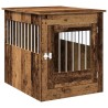 Meuble de cage chiens vieux bois 64,5x80x71cm bois d'ingénierie 