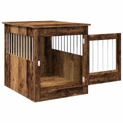 Meuble de cage chiens vieux bois 64,5x80x71cm bois d'ingénierie 