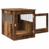 Meuble de cage chiens vieux bois 64,5x80x71cm bois d'ingénierie 