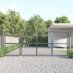 Portal de jardin maille anthracite 350x175 cm acier galvanisé 