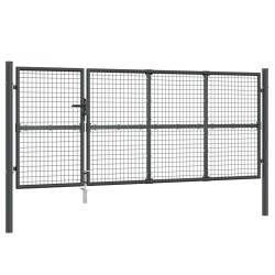 Portal de jardin maille anthracite 350x175 cm acier galvanisé 