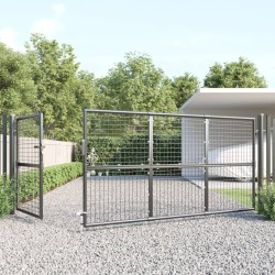 Portal de jardin maille anthracite 350x175 cm acier galvanisé 