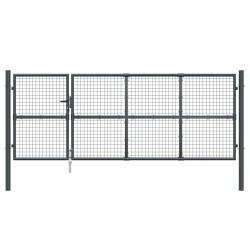 Portal de jardin maille anthracite 350x175 cm acier galvanisé 