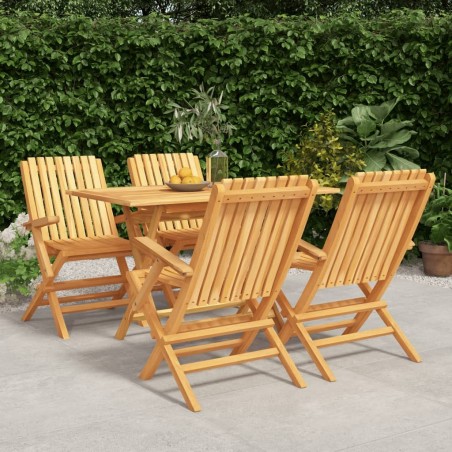 Ensemble à manger de jardin 5 pcs Bois de teck massif 