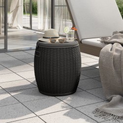 Boîte de rangement de jardin 4 en 1 noir polypropylène 