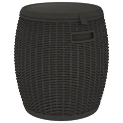 Boîte de rangement de jardin 4 en 1 noir polypropylène 