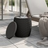 Boîte de rangement de jardin 4 en 1 noir polypropylène 