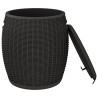 Boîte de rangement de jardin 4 en 1 noir polypropylène 
