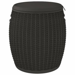 Boîte de rangement de jardin 4 en 1 noir polypropylène 