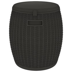 Boîte de rangement de jardin 4 en 1 noir polypropylène 