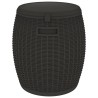 Boîte de rangement de jardin 4 en 1 noir polypropylène 