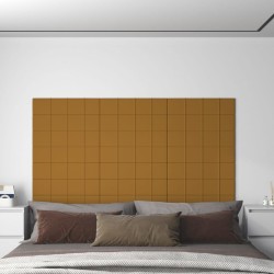 Panneaux muraux 12 pcs Marron 60x15 cm Velours 1,08 m² 