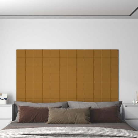 Panneaux muraux 12 pcs Marron 60x15 cm Velours 1,08 m² 