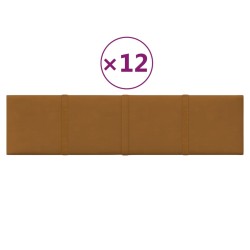 Panneaux muraux 12 pcs Marron 60x15 cm Velours 1,08 m² 