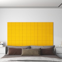 Panneaux muraux 12 pcs Jaune 60x15 cm Velours 1,08 m² 