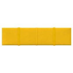 Panneaux muraux 12 pcs Jaune 60x15 cm Velours 1,08 m² 