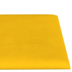 Panneaux muraux 12 pcs Jaune 60x15 cm Velours 1,08 m² 