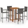 Ensemble de bar de jardin 5 pcs Gris 