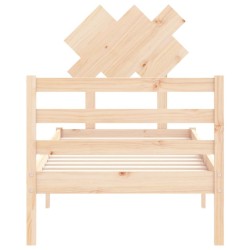 Cadre de lit sans matelas bois massif 