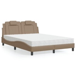 Lit avec matelas cappuccino 140x200 cm similicuir 