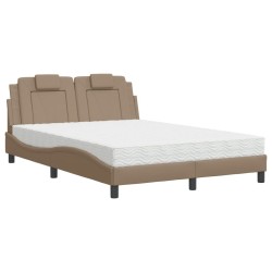 Lit avec matelas cappuccino 140x200 cm similicuir 