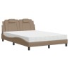 Lit avec matelas cappuccino 140x200 cm similicuir 